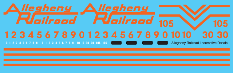 N Scale - Allegheny Railroad Locomotive Decal
