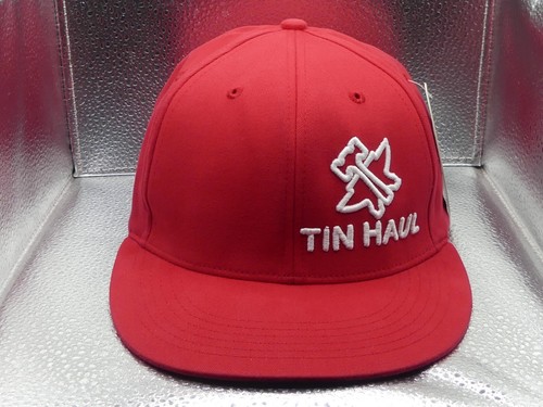 Tin Haul Ouray Sportswear Tagged Soft Red White Advertising Flex Stretch Hat Cap - Picture 13 of 13