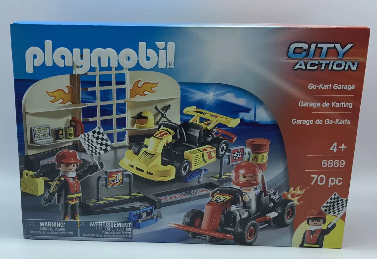 Playmobil City Action Go-Kart Garage 70 Pieces Factory Box | eBay