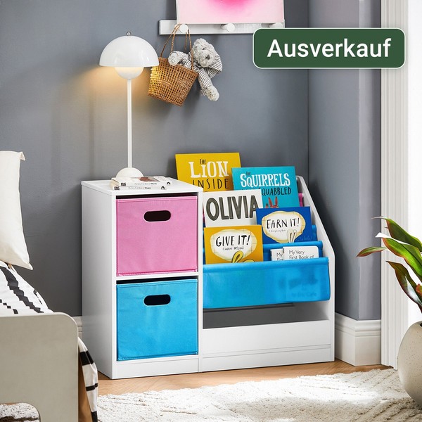 Sobuy Ausverkauf BüCherregal Kinderregal M. Boxen Aufbewahrungsregal KMB76-F-image