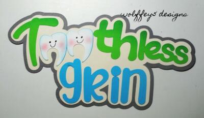 CRAFTECAFE TOOTH KID TITLE premade paper piecing scrapbook die cut ...