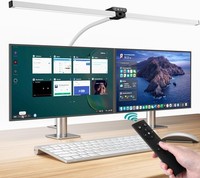 Schreibtischlampe LED Dimmbar 24W 80Cm Klemmbar Augenschutz Tageslichtlampe Weiß