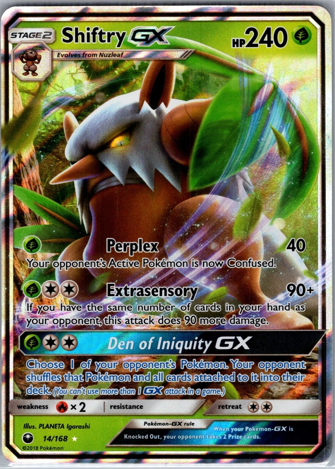 Shiftry GX 14/168 - Pokemon TCG SM: Celestial Storm - Ultra Rare Holo (NM)