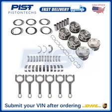 Engine Connecting Rods Pistons Rings Set Std For Bmw F20 F21 X3 X5 N55 3.0l