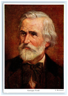 Guiseppe Verdi Portrait Italian Composer A. Hermann Artist Postcard
