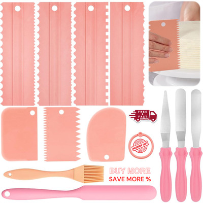 12 Stück Kuchen Dekorieren Schaber & Spatel Set-Glasur Glätter & Werkzeug Kit