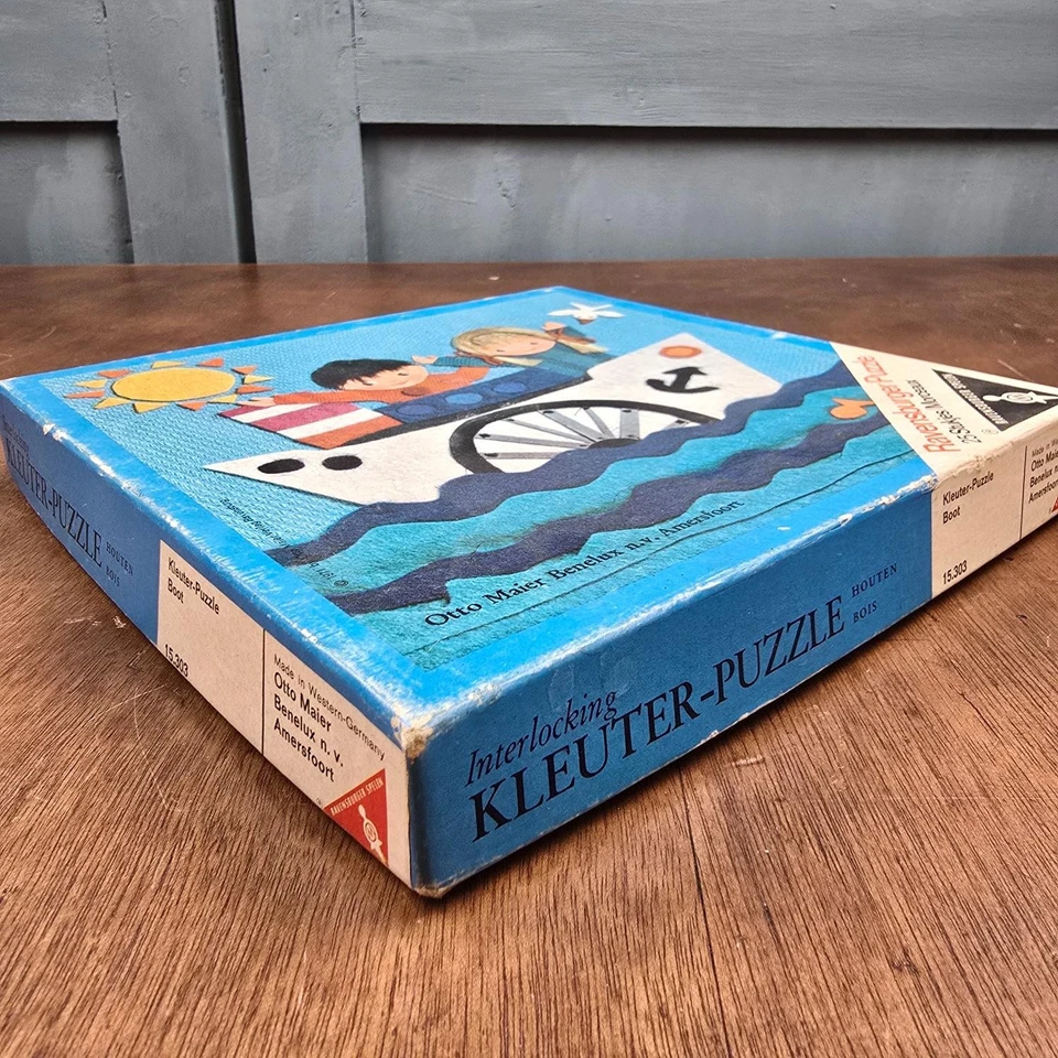 Puzzle Ravensburger bois 25 pièces Bateau enfants 1971 vintage ancien mer bateau - Photo 4/4