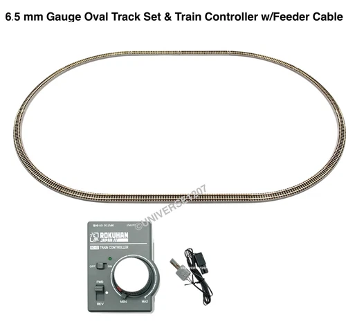 Z Scale Rokuhan 6.5mm Gauge Oval Track Set & Train Controller w/Feeder Cable NIB
