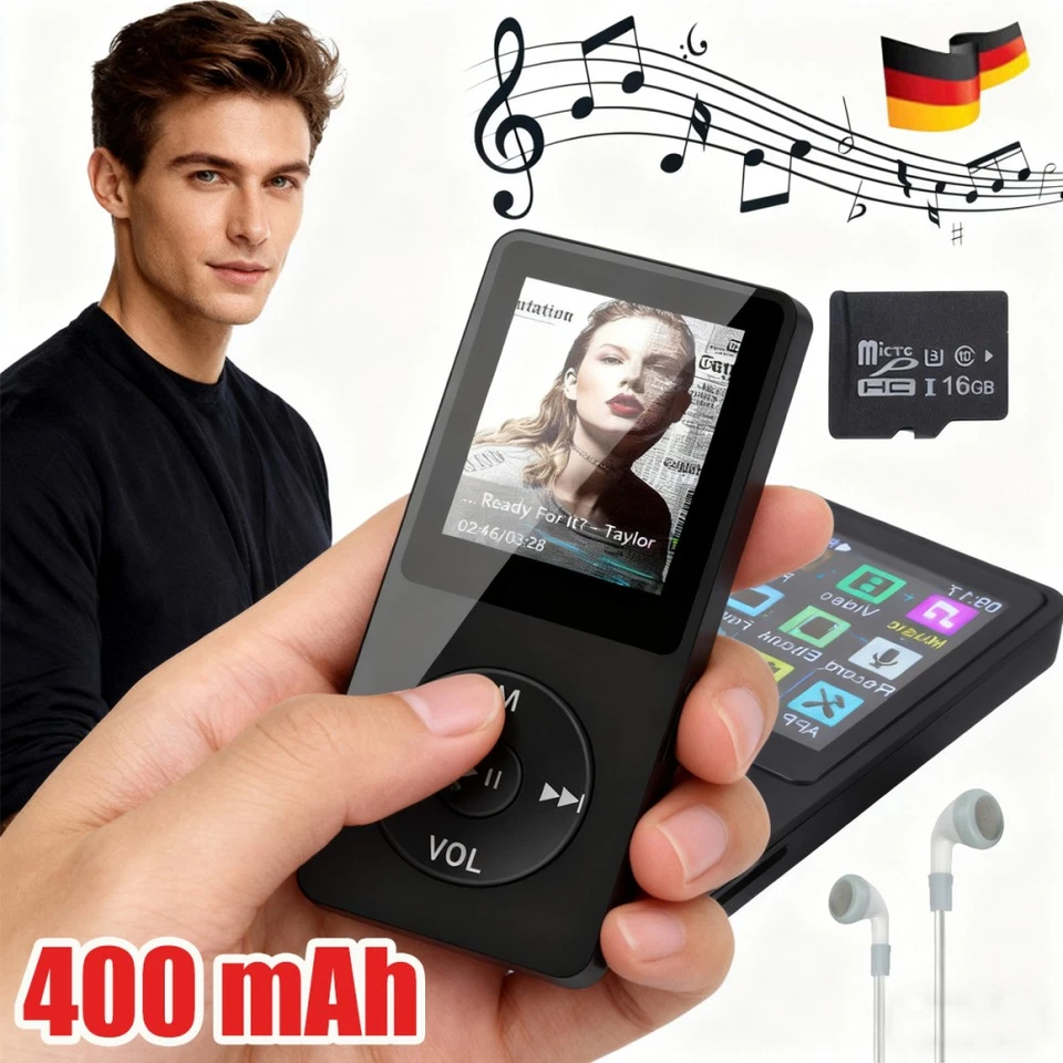 TOP Bluetooth MP3 Player Farbdisplay Musik Spieler FM Radio E-Book Audio 16GB - Bild 2 von 4