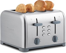 Kenmore 4-Slice Toaster Stainless Steel Dual Controls Extra Wide Slots