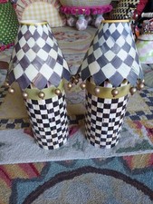 Mackenzie-Childs Courtly Check Paper Lampshades 1 Signed Victoria  Richard 1993