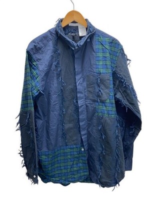 Mens Engineered Garments Engineered Garments Combo Short Collar Shirt Long Sleev
