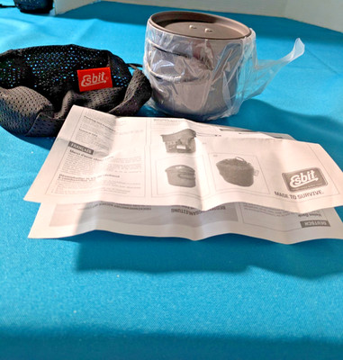 Esbit CS585HA 3-Piece Lightweight Camping Cook Set for Use with 585ml, Grey