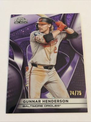 2025 Topps Chrome Black Gunnar Henderson /75 Purple Mini-Diamond Refractor