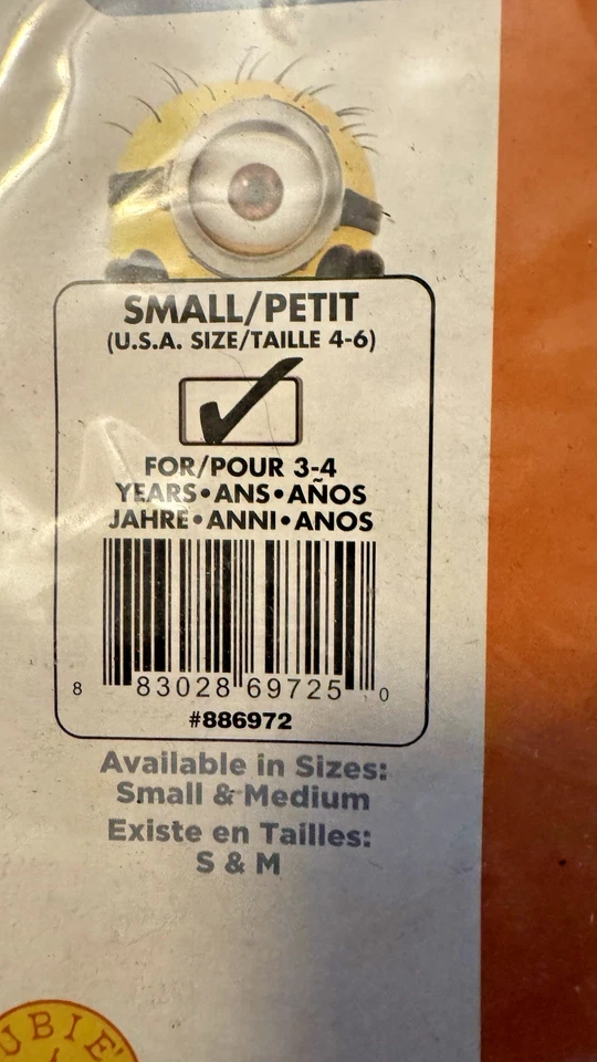 Disfraz de Halloween Rubíes Despicable Me Mujer Minion Niño Talla Pequeña 4-6 Foto 3 de 3