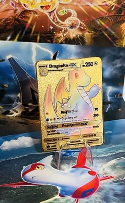 Dragonite Pokemon Gift Card Gold Metal