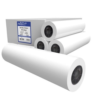 Alliance Wide Format Paper CAD Bond Rolls 36 In x 150 Ft | 2'' Core, Black
