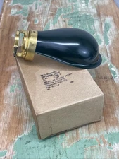 Vtg NOS Hubbell Reflector Lamp Shade Green Desk Clam Shell & Brass Socket Clamp