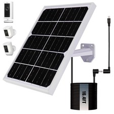 Solar Panel for Security Camera 2 in 1 Port 10W Ring Black