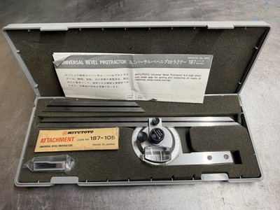 Mitutoyo Universal Bevel Protractor Model With 12  & 6'' Blades 187-904