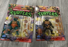 Playmates TMNT Classic Storage Shell Donatello & Michelangelo MOC Mint On Card