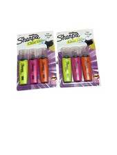 Lot of 2 Sharpie Clear View Highlighter 3-Packs Yellow Pink Orange New