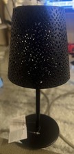 HEAVY DUTY * SOLAR LIGHT * GARDEN PARTY * BLACK * METAL LAMP with SHADE 12” New!