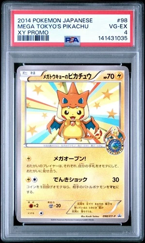 Pokemon Mega Tokyo's Pikachu M Charizard Y Japanese Promo 098/XY-P PSA 4
