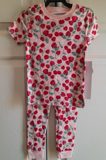 Wonder Nation Girls Pajama Set Size 4T Strawberry Print Sleepwear NWT