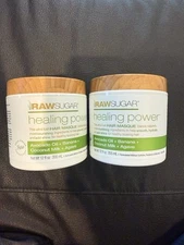 Raw Sugar Healing Power Ultra Lush Hair Masque 2 Pack 12 oz Ea Jar Avocado Agave