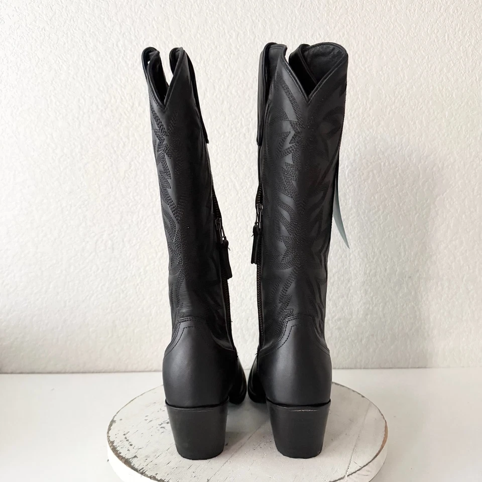 Botas de vaquero Lane SMOKESHOW para mujer 8 negras vaqueras occidentales punta media pantorrilla Foto 3 de 4