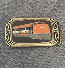 Vintage 1983 NAP Train Locomotive 816 Belt Buckle Solid Brass Rail Road Enamel