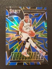 2021-22 Panini Select - Turbocharged Giannis Antetokounmpo #7 Blue Prizm