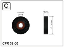 38-00 Caffaro tensioner pulley, V-ribbed belt for Renault 7700870495 new