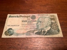 🔥PORTUGAL 20 ESCUDOS 1978 BANKNOTE – Admiral GAGO COUTINHO WORLD PAPER MONEY 🔥