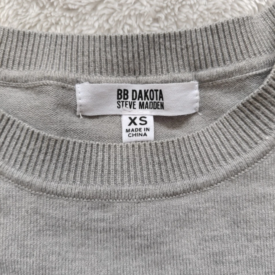 Vestido Suéter BB Dakota Steve Madden Olivia Talla XS Relajado Mini Gris De Gran Tamaño Foto 4 de 4