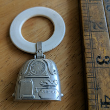 Birth record Sterling Silver Date Weight Christening Baby Rattle Teething Ring