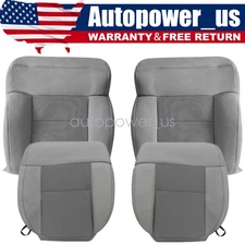 Both Side Bottom & Lean Back Cloth Seat Cover Gray For 2004-2008 Ford F150 XLT