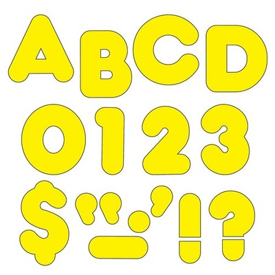 Trend Yellow 4-Inch Casual Uppercase Ready Letters (T-464)