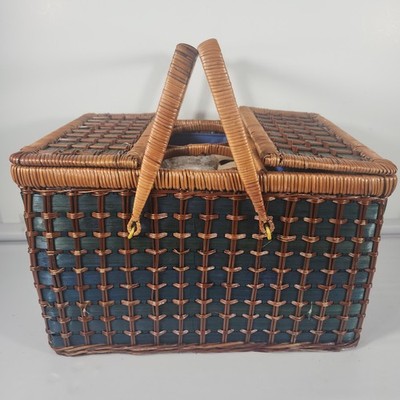 Picnic Time Inside Out By Cellar Classic Wicker Basket For 4 New 