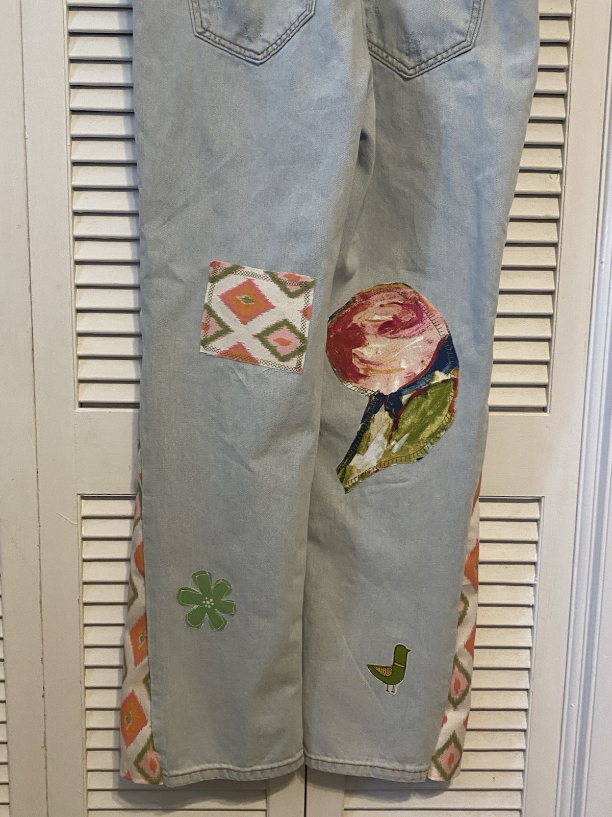 Handmade Patchwork Upcycled Boho Hippie Wide Leg … - image 7