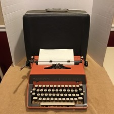 1960’s Remington Quiet-Riter Eleven Manual Typewriter-Rare Coral PICKUP ONLY thumbnail