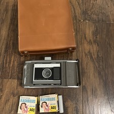 Vintage Polaroid J-66 Land Camera w/ Leather Carrying Case, Box  Paperwork