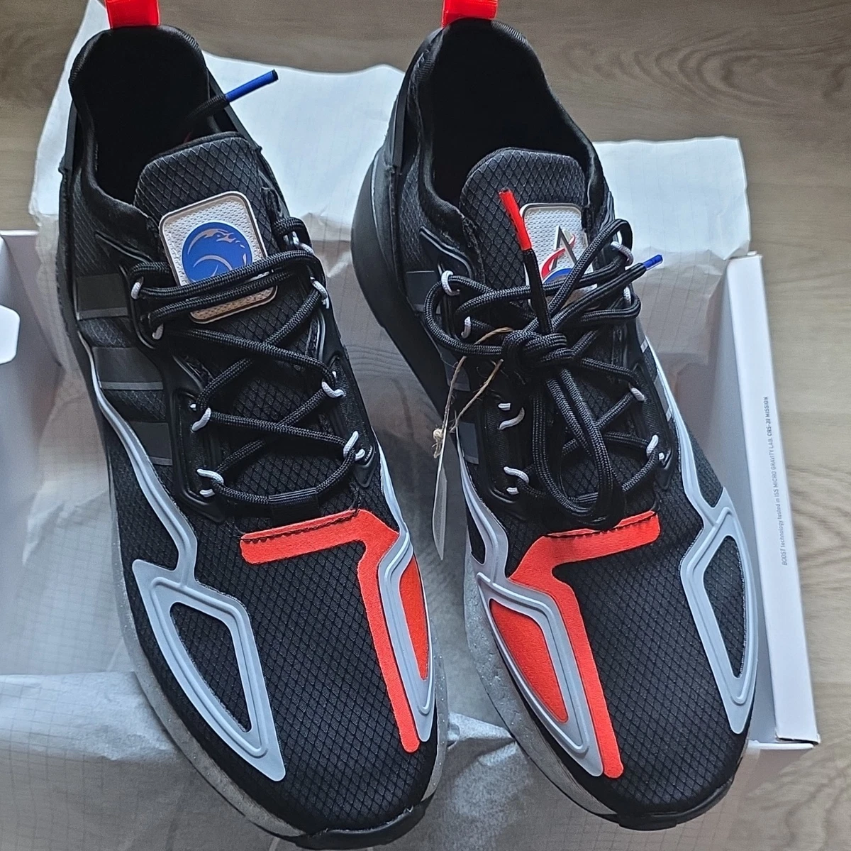 Las mejores ofertas en Adidas ZX 2K Boost Black Glow Blue | eBay