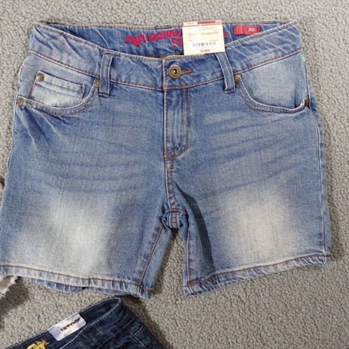 Lot 3 Jeans Shorts Girls 12 Pockets Stretch Embellished Arizona Uproar NWT - Picture 2 of 9