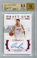Luka Doncic 2020-21 Flawless Draft Gem Ruby Autograph Card #DG-LDC 13/15 BGS 9.5