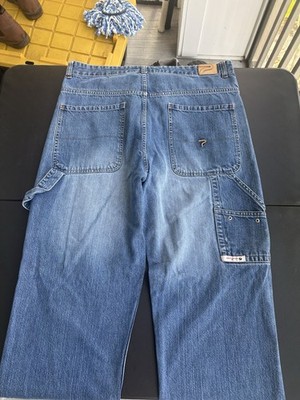 Vintage Paco Denim Jeans Wide Leg Skater Carpenter Cargo Blue 36x32