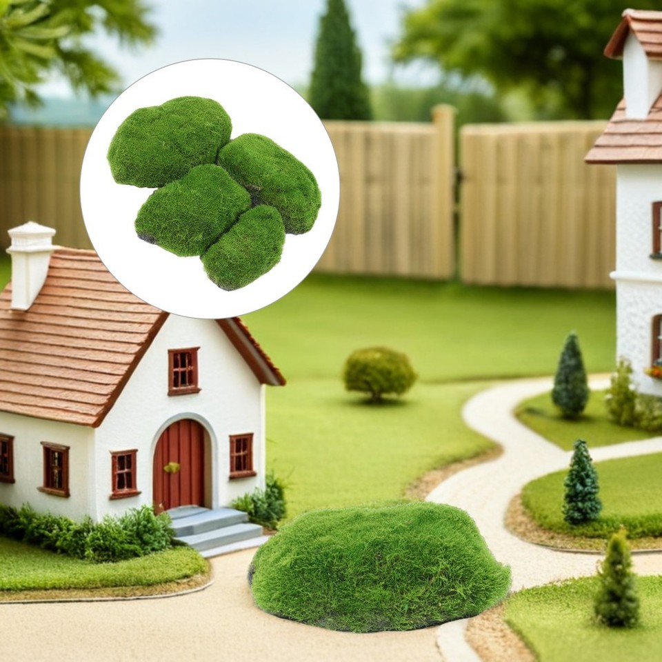 4 Pcs Moss Stone Decoration Fake Rocks for Garden Artificial Indoor ...