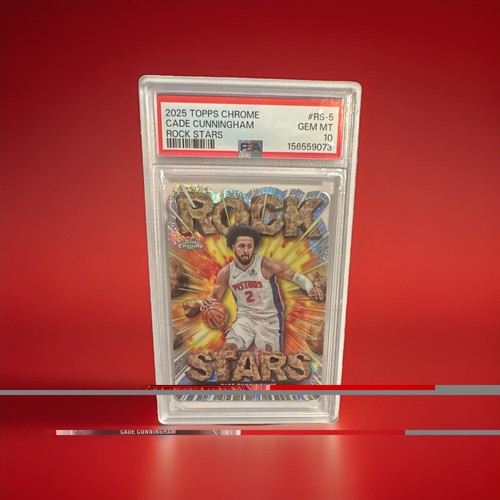 Cade Cunningham 2025 Topps Chrome Rock Stars #RS-5 PSA 10 Pistons