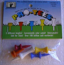 UNOPENED PKG 5 PLASTIC GOLF TEES-ALL DIFFERENT HEIGHTS